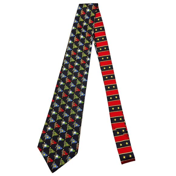Tommy Hilfiger Mens Vintage Silk Dress Tie Geometric‎ Flag Pattern 59" 4" - Picture 2 of 12
